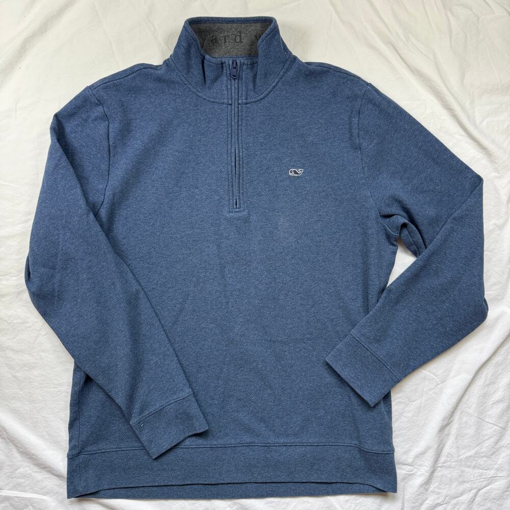 Vineyard Vines Men’s 1/4 Zip Pullover Performance Knit Sweater Preppy Blue L